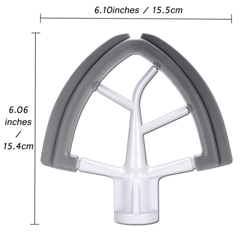 KITOART Flex Edge Beater for KitchenAid 4.5/5 QT Tilt Head Stand Mixer, Beater with Double Silicone Edge, Mixer Paddle, Perfect 4.5/5 Quart Tilt Head Stand Mixer Attachment, White - Image 3